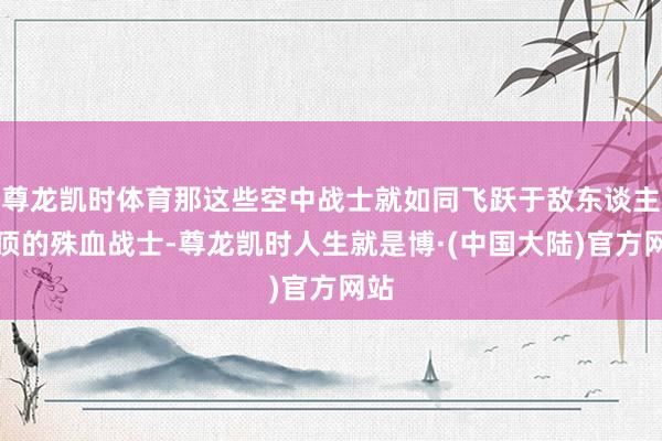 尊龙凯时体育那这些空中战士就如同飞跃于敌东谈主头顶的殊血战士-尊龙凯时人生就是博·(中国大陆)官方网站