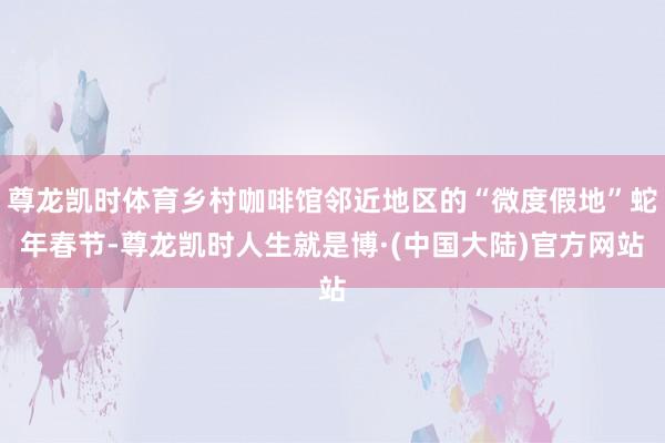 尊龙凯时体育乡村咖啡馆邻近地区的“微度假地”蛇年春节-尊龙凯时人生就是博·(中国大陆)官方网站