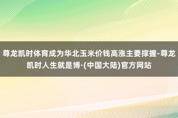 尊龙凯时体育成为华北玉米价钱高涨主要撑握-尊龙凯时人生就是博·(中国大陆)官方网站