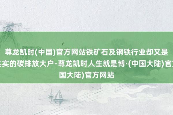 尊龙凯时(中国)官方网站铁矿石及钢铁行业却又是名副其实的碳排放大户-尊龙凯时人生就是博·(中国大陆)官方网站