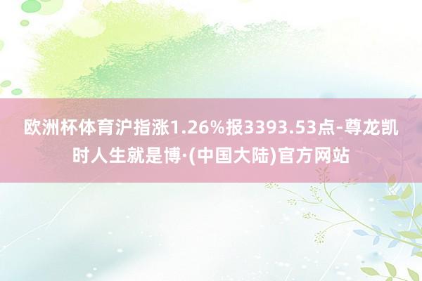 欧洲杯体育沪指涨1.26%报3393.53点-尊龙凯时人生就是博·(中国大陆)官方网站