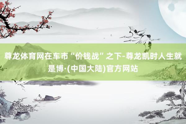 尊龙体育网　　在车市“价钱战”之下-尊龙凯时人生就是博·(中国大陆)官方网站