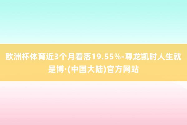 欧洲杯体育近3个月着落19.55%-尊龙凯时人生就是博·(中国大陆)官方网站
