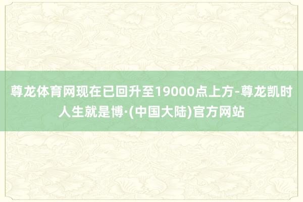 尊龙体育网现在已回升至19000点上方-尊龙凯时人生就是博·(中国大陆)官方网站