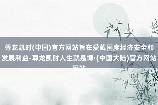 尊龙凯时(中国)官方网站旨在爱戴国度经济安全和发展利益-尊龙凯时人生就是博·(中国大陆)官方网站