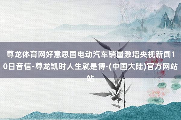 尊龙体育网好意思国电动汽车销量激增　　央视新闻10日音信-尊龙凯时人生就是博·(中国大陆)官方网站