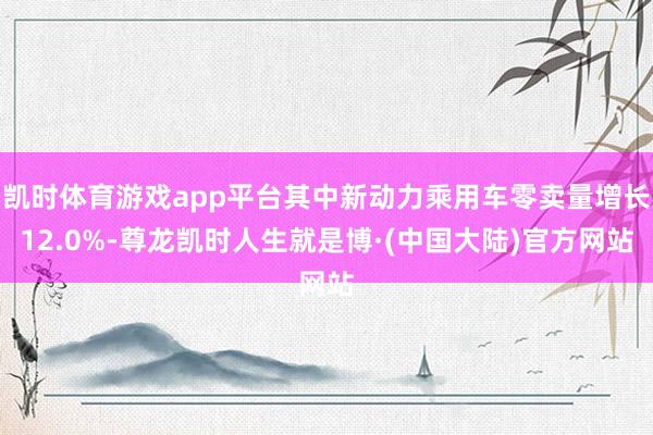 凯时体育游戏app平台其中新动力乘用车零卖量增长12.0%-尊龙凯时人生就是博·(中国大陆)官方网站