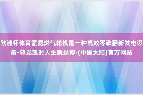 欧洲杯体育氢氨燃气轮机是一种高效零碳翻新发电设备-尊龙凯时人生就是博·(中国大陆)官方网站
