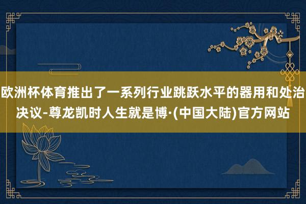 欧洲杯体育推出了一系列行业跳跃水平的器用和处治决议-尊龙凯时人生就是博·(中国大陆)官方网站