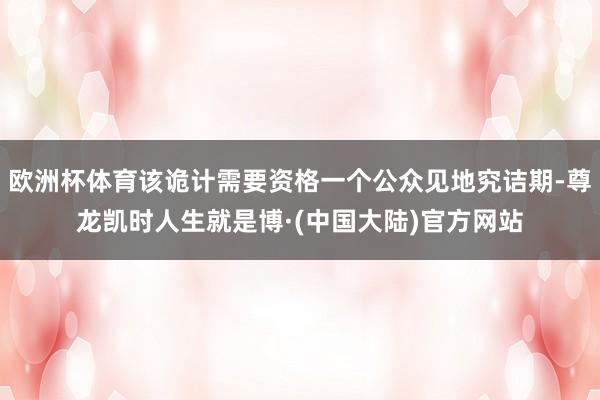 欧洲杯体育该诡计需要资格一个公众见地究诘期-尊龙凯时人生就是博·(中国大陆)官方网站