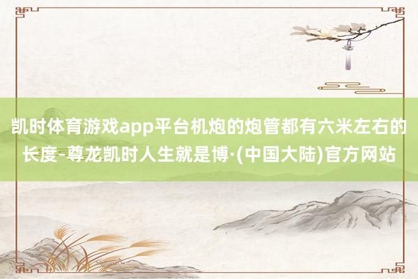 凯时体育游戏app平台机炮的炮管都有六米左右的长度-尊龙凯时人生就是博·(中国大陆)官方网站