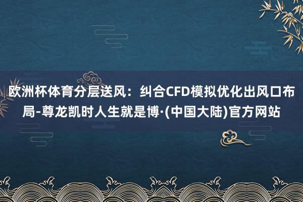 欧洲杯体育分层送风：纠合CFD模拟优化出风口布局-尊龙凯时人生就是博·(中国大陆)官方网站